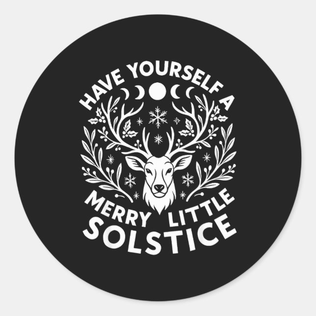 Sticker Rond Have Yourself A Merry Little Solstice Christmas Pa (Devant)