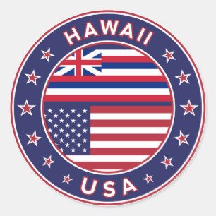 Sticker Rond Hawaii, États-Unis, Hawaii autocollant,