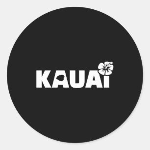 Sticker Rond Hawaii Hawaii Kauai Blue Small