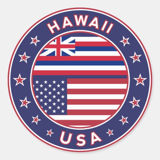 Sticker Rond Hawaii sticker, Hawaii, USA (Devant)
