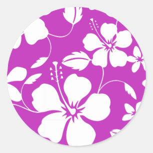 STICKER ROND HAWAIIAN HULA (HIBISCUS) BERRY