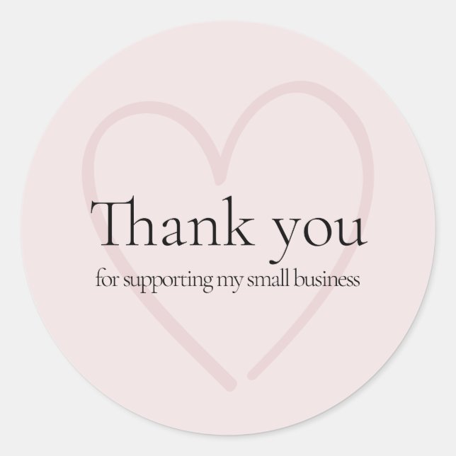 Sticker Rond Heart Aesthétique Blush merci aux petites entrepri (Devant)