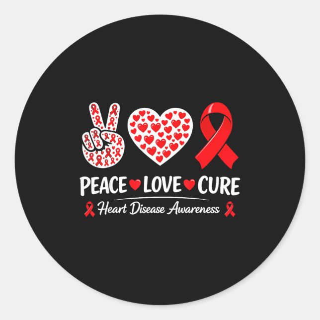 Sticker Rond Heart Disease Awareness  (Devant)