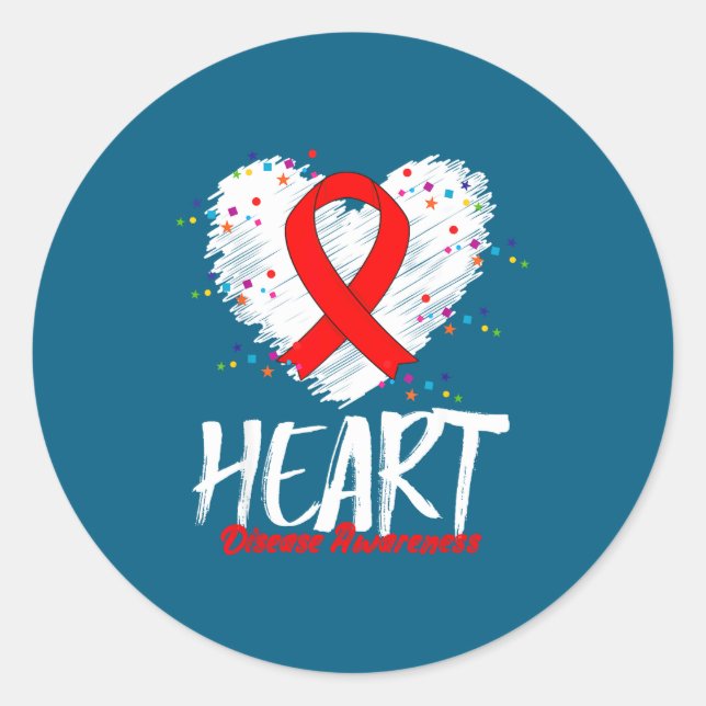 Sticker Rond Heart Disease Awareness  (Devant)