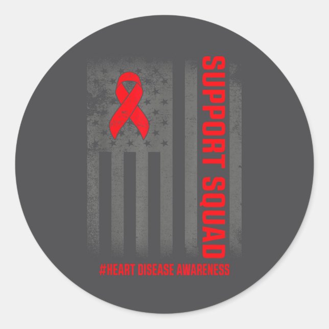 Sticker Rond Heart Disease Awareness Month Open Heart Diseases  (Devant)