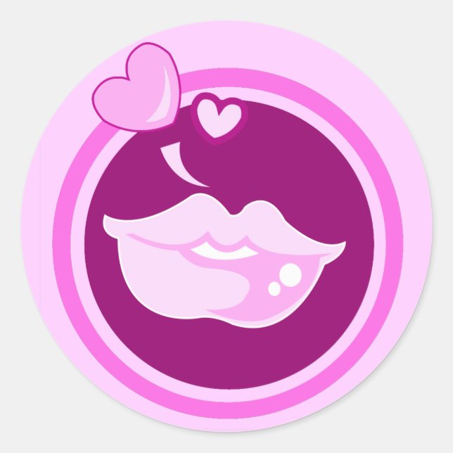 Sticker Rond Heart n Kisses (Devant)