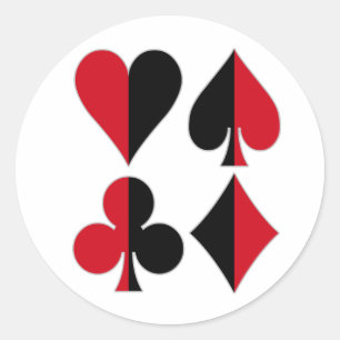Sticker Rond Heart Spade Diamond Club