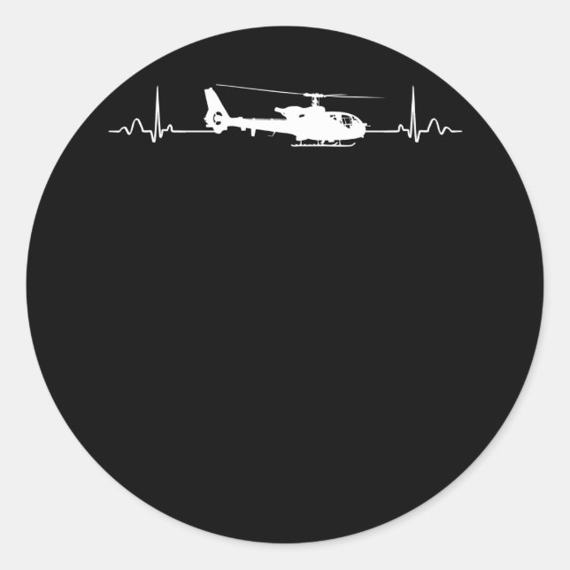 Sticker Rond Heartbeat pour pilotes et aviateurs (Devant)
