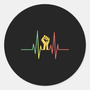Sticker Rond Heartbeat Premier Mois de l'histoire des Noirs Amé