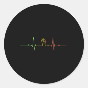 Sticker Rond Heartbeat Premier Mois de l'histoire des Noirs Amé