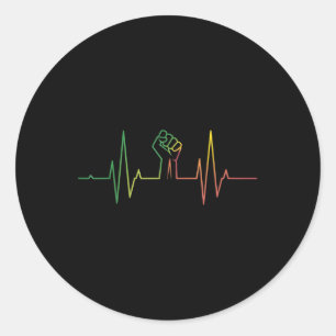 Sticker Rond Heartbeat Premier Mois de l'histoire des Noirs Amé
