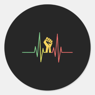 Sticker Rond Heartbeat Premier Mois de l'histoire des Noirs Amé