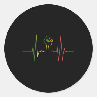 Sticker Rond Heartbeat Premier Mois de l'histoire des Noirs Amé