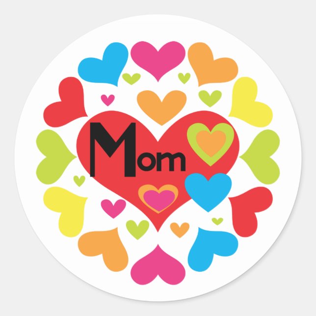 Sticker Rond Hearts Galore Maman T-shirts et cadeaux (Devant)