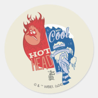Sticker Rond Heat Miser Hot Head & Snow Miser M. Cool