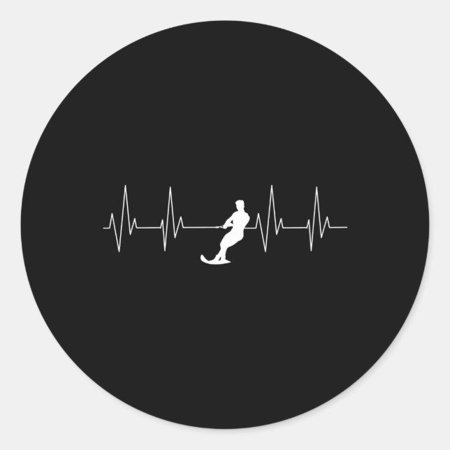 Sticker Rond Hebeat Waterski Ski Ascenseur Athlète (Devant)