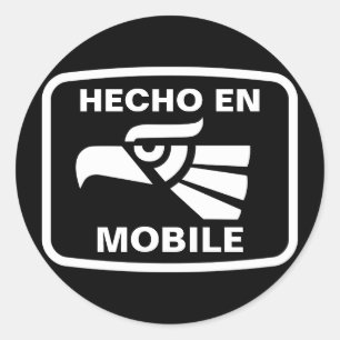 Sticker Rond Hecho en Mobile personalizado personnalisé