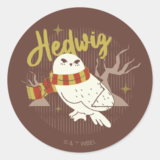 Sticker Rond Hedwig Whimsical Forest Drawing (Devant)
