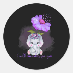 Sticker Rond Heimerheimer Sensibilisation joli éléphant Je me s