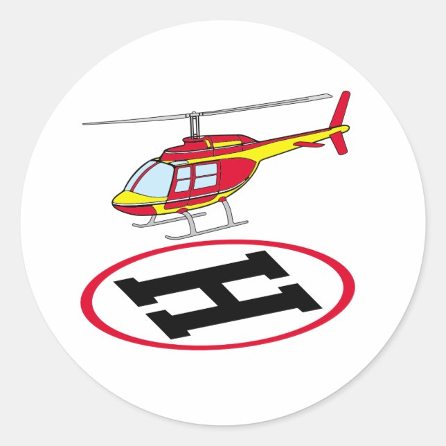 Sticker Rond Hélicoptère d'atterrissage (Devant)