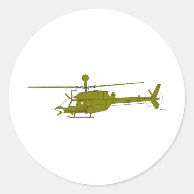 Sticker Rond Hélicoptère d'observation OH-58D (Devant)
