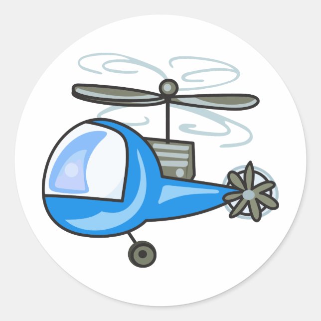 Sticker Rond Hélicoptère pour enfants (Devant)