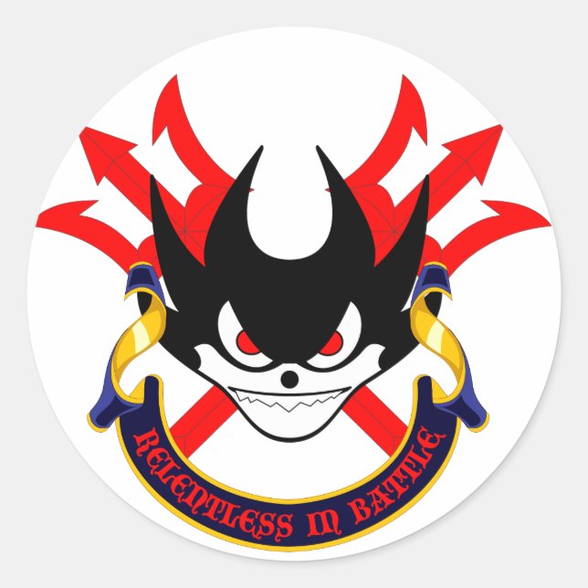 Sticker Rond Hellcat avec Tridents croisés stickwe (Devant)