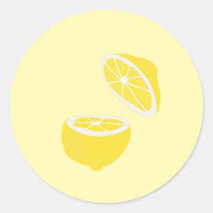 Sticker Rond Hello Lemon jaune moderne fruit