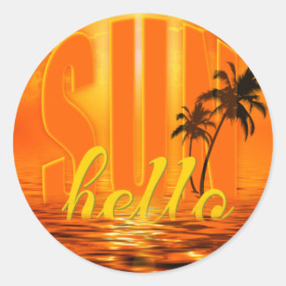 Sticker Rond Hello Sun