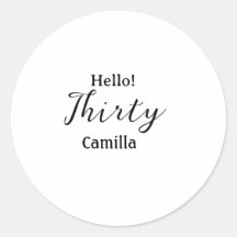 Hello thirty birthday name simple minimal elegant 