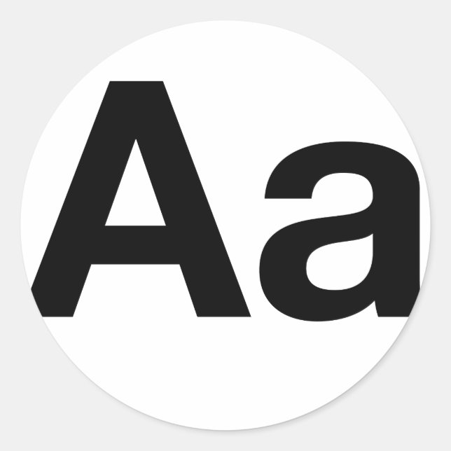 Sticker Rond Helvetica Aa (Devant)