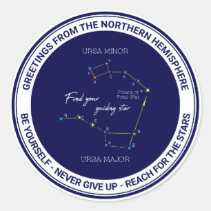 Sticker Rond Hémisphère Nord Trouver Polaris Star
