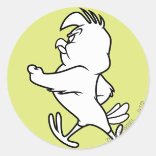 Sticker Rond Henery Hawk Walking