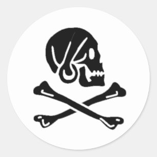 Sticker Rond Henry Chaque authentique drapeau de pirate