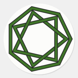 Sticker Rond Heptagram vert foncé en Heptagon