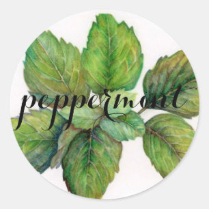 Sticker Rond Herbe : menthe poivrée