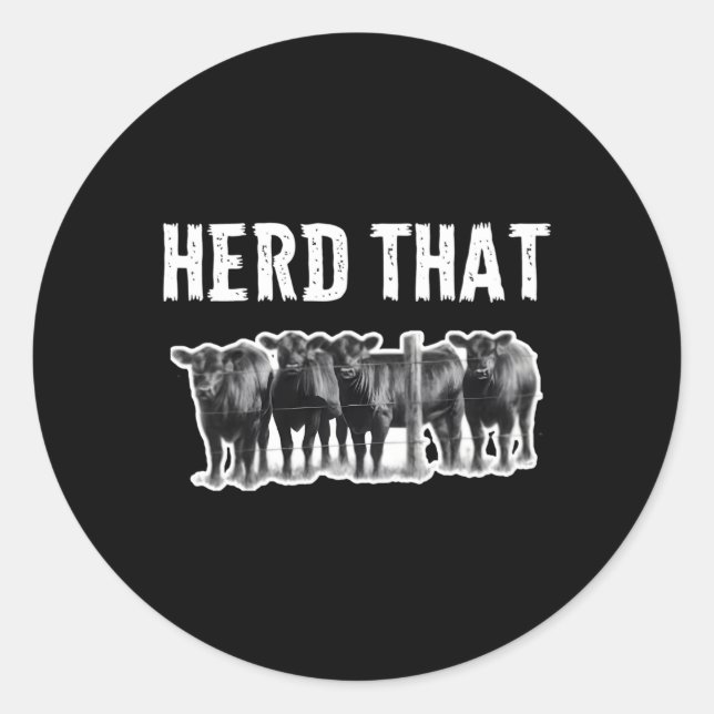 Sticker Rond Herbe T Vache noire Angus (Devant)