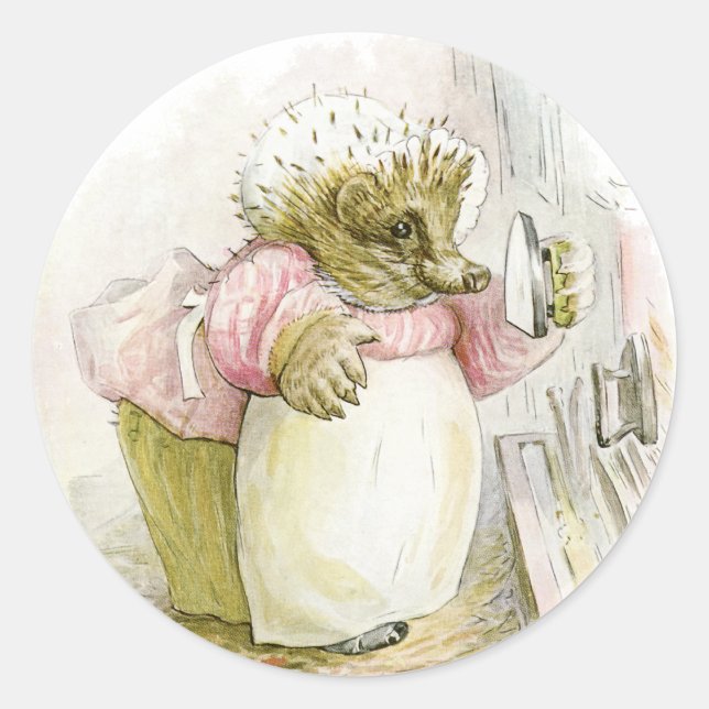 Sticker Rond Hérisson avec Fer Mme Tiggy-Winkle (Devant)