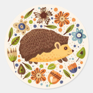 Sticker Rond Hérisson de coeur du monde