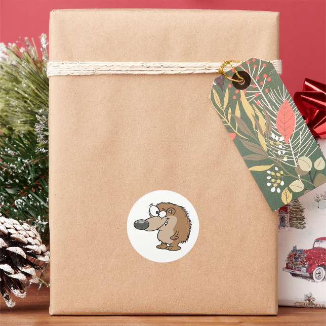 Sticker Rond Hérisson de dessin (Créateur téléchargé)