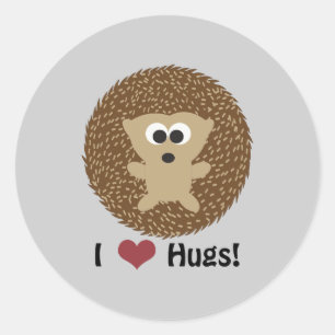 Sticker Rond Hérisson I Heart Hugs