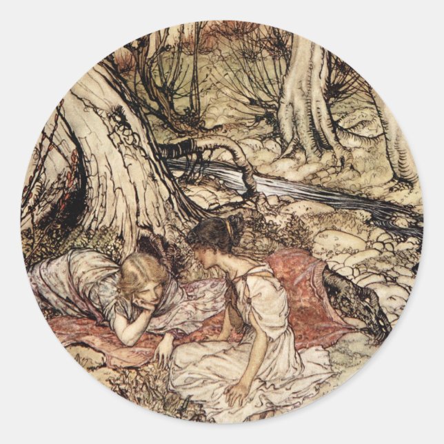 Sticker Rond Hermia et Lysander (Devant)
