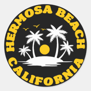 Sticker Rond Hermosa Beach, Californie