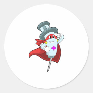 Sticker Rond Hero as Nurse