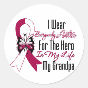 Sticker Rond Héros de cancer de la tête et du cou mon