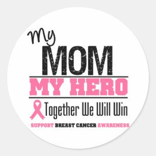 Sticker Rond Héros de cancer du sein (maman)