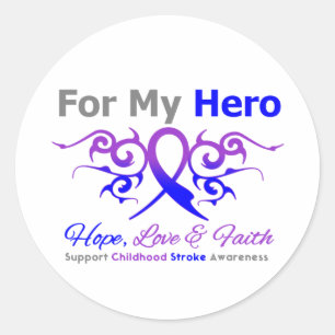 Sticker Rond Héros du Ruban Tribal Stroke pour l'enfance