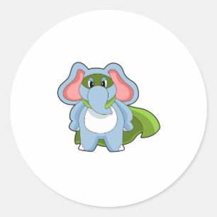 Sticker Rond Héros éléphant