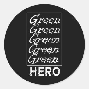 Sticker Rond Héros Vert - Pour La Protection De l'environnement