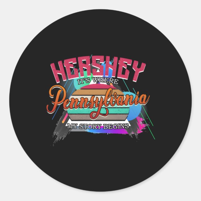 Sticker Rond Hershey Pennsylvania Pa Sports établis (Devant)